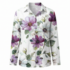 Beth | Button-Up Blouse with Split Neck and Oversized Fit for Women