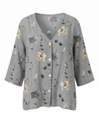 Tira | Blouse with V-Neck and Three-Quarter Sleeves for Women