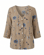 Tira | Blouse with V-Neck and Three-Quarter Sleeves for Women