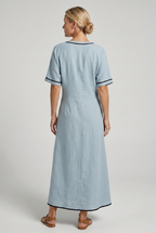 Paola | Wrap Maxi Dress with V-Neck Trim for Women