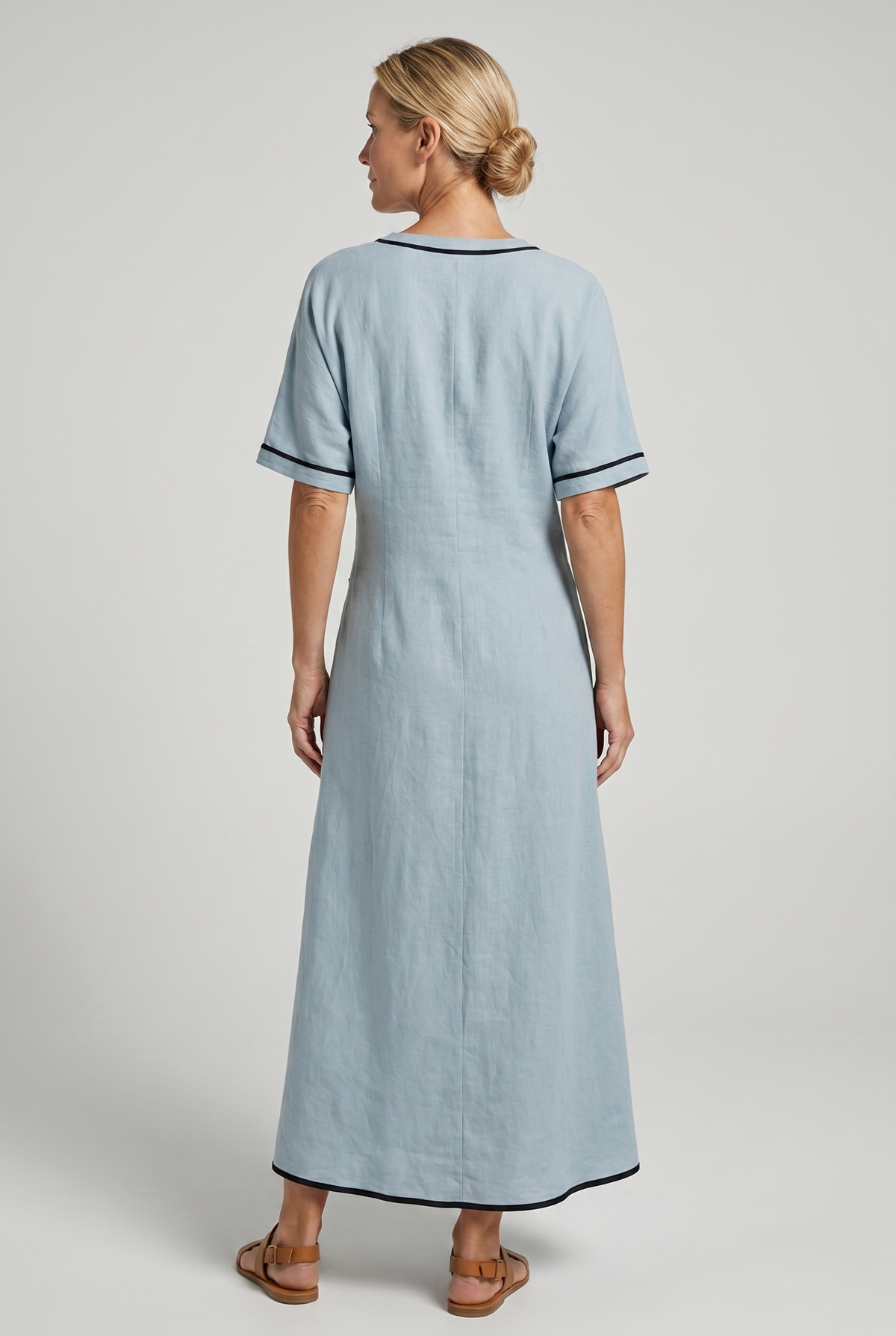Paola | Wrap Maxi Dress with V-Neck Trim for Women