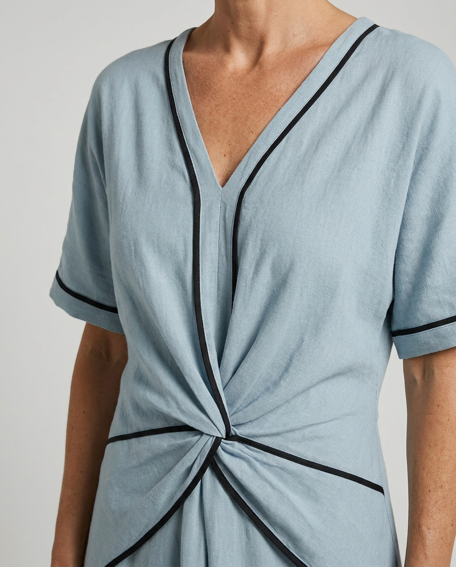 Paola | Wrap Maxi Dress with V-Neck Trim for Women