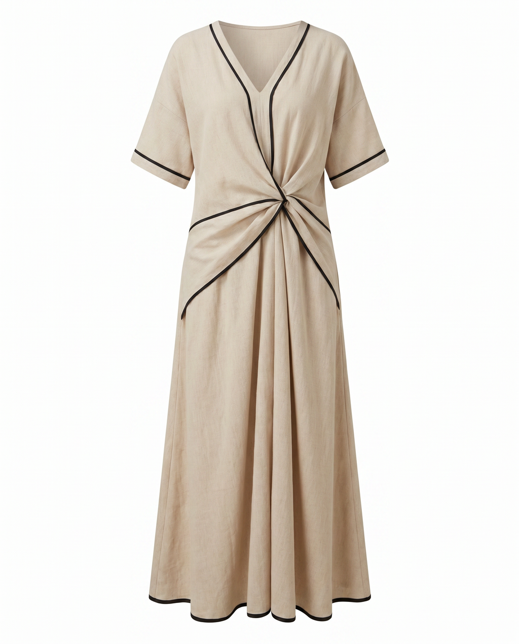 Paola | Wrap Maxi Dress with V-Neck Trim for Women