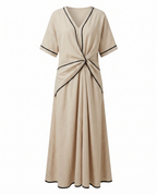 Paola | Wrap Maxi Dress with V-Neck Trim for Women