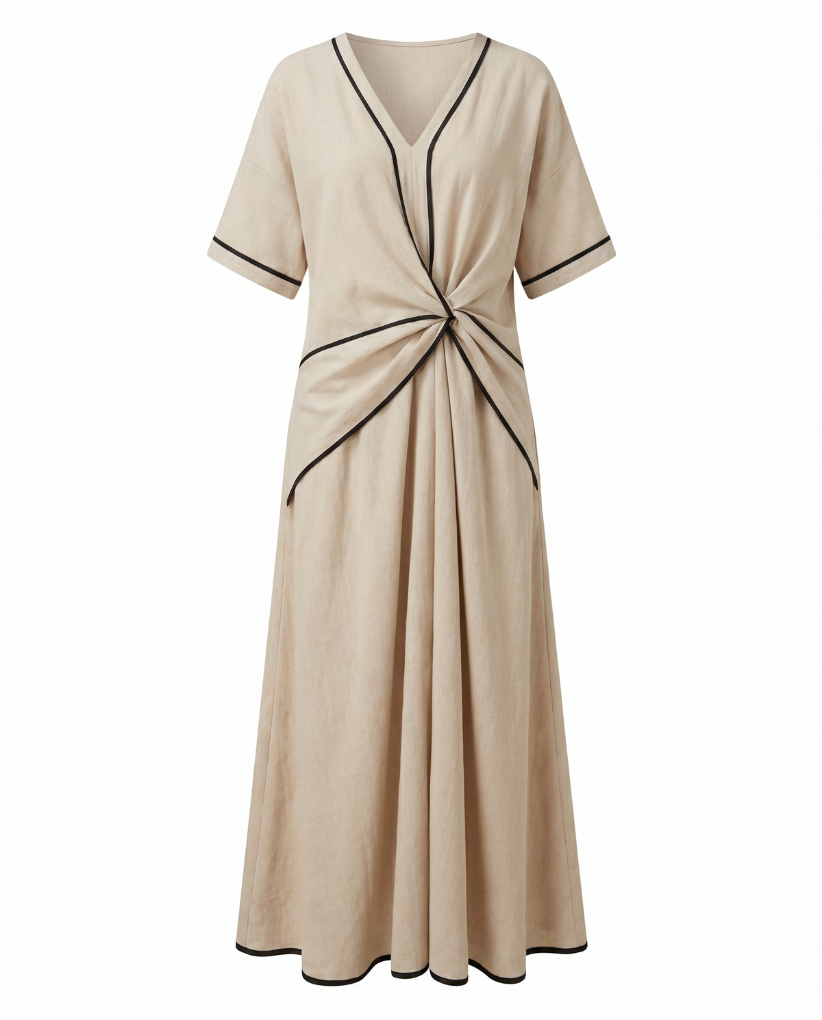 Paola | Wrap Maxi Dress with V-Neck Trim for Women