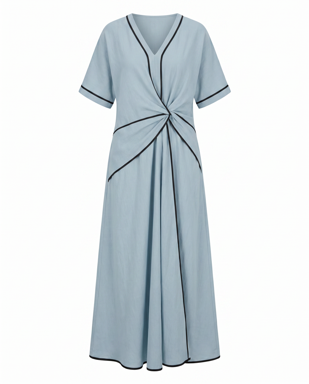 Paola | Wrap Maxi Dress with V-Neck Trim for Women