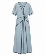 Paola | Wrap Maxi Dress with V-Neck Trim for Women