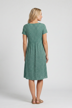 Elisa | Midi Dress with V-Neck and Short Sleeves for Women