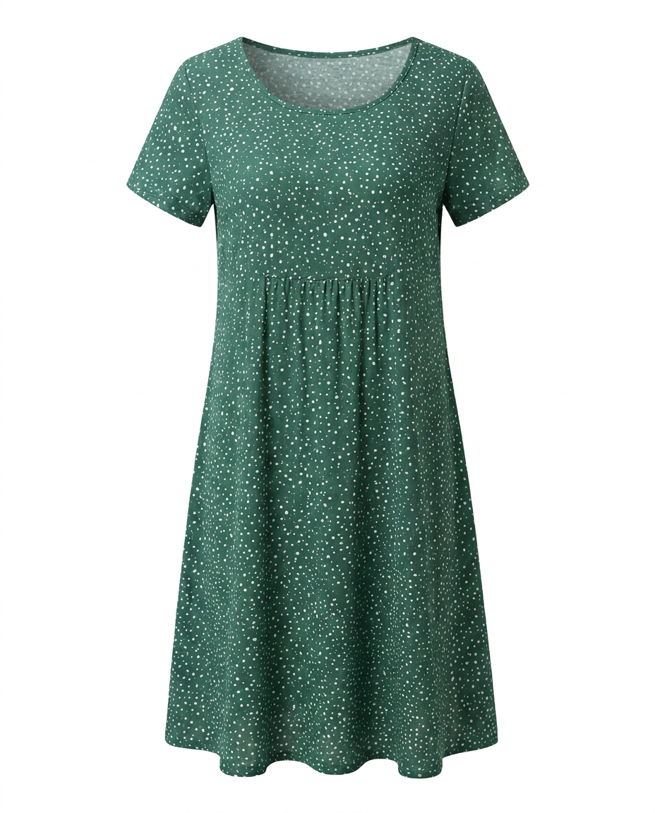 Elisa | Midi Dress with V-Neck and Short Sleeves for Women