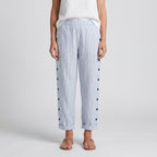 Amika | Striped Cropped Trousers with Button Detail for Women