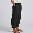 Amika | Striped Cropped Trousers with Button Detail for Women