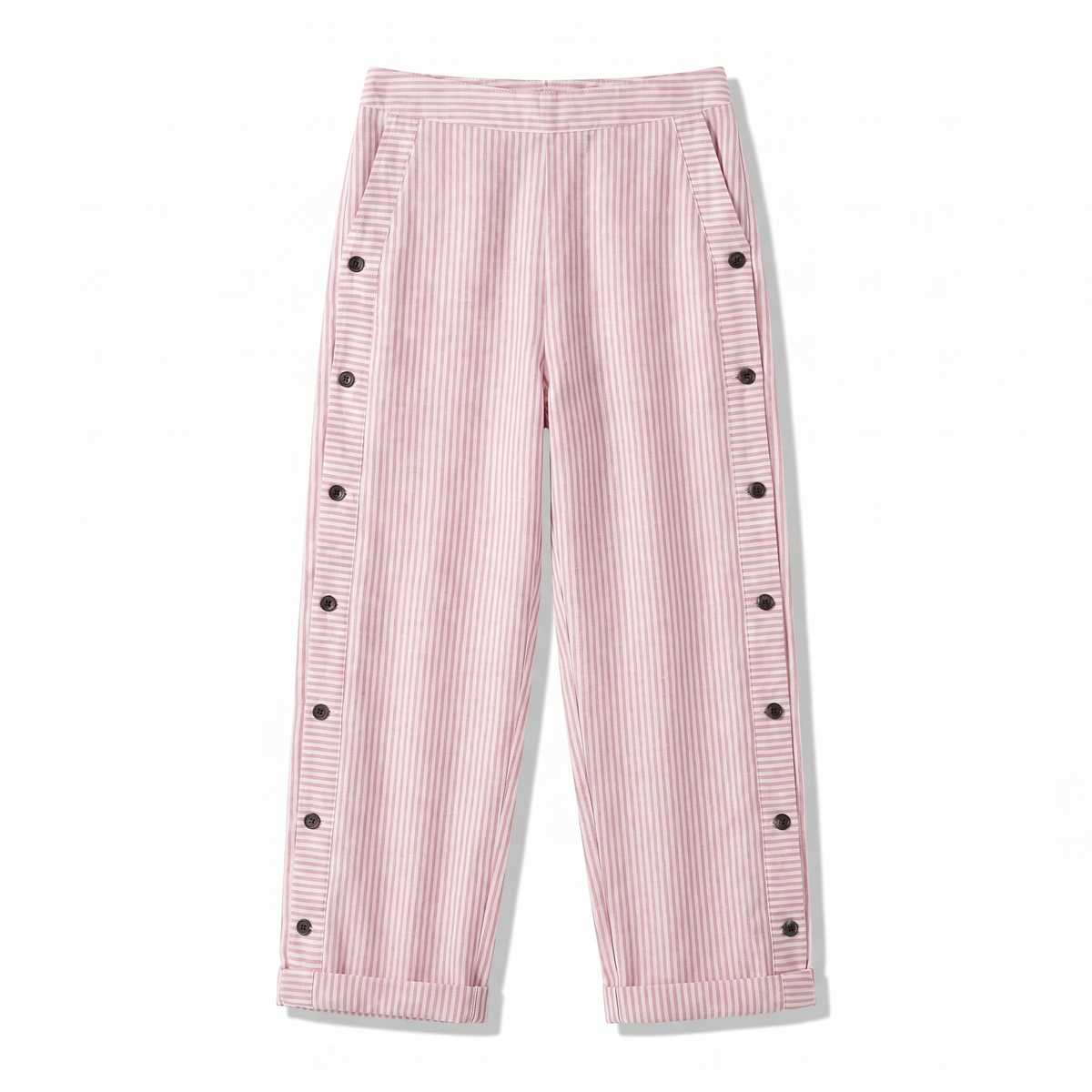 Amika | Striped Cropped Trousers with Button Detail for Women