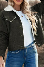 Xanthe | Sherpa Lined Corduroy Jacket with Collar for Women
