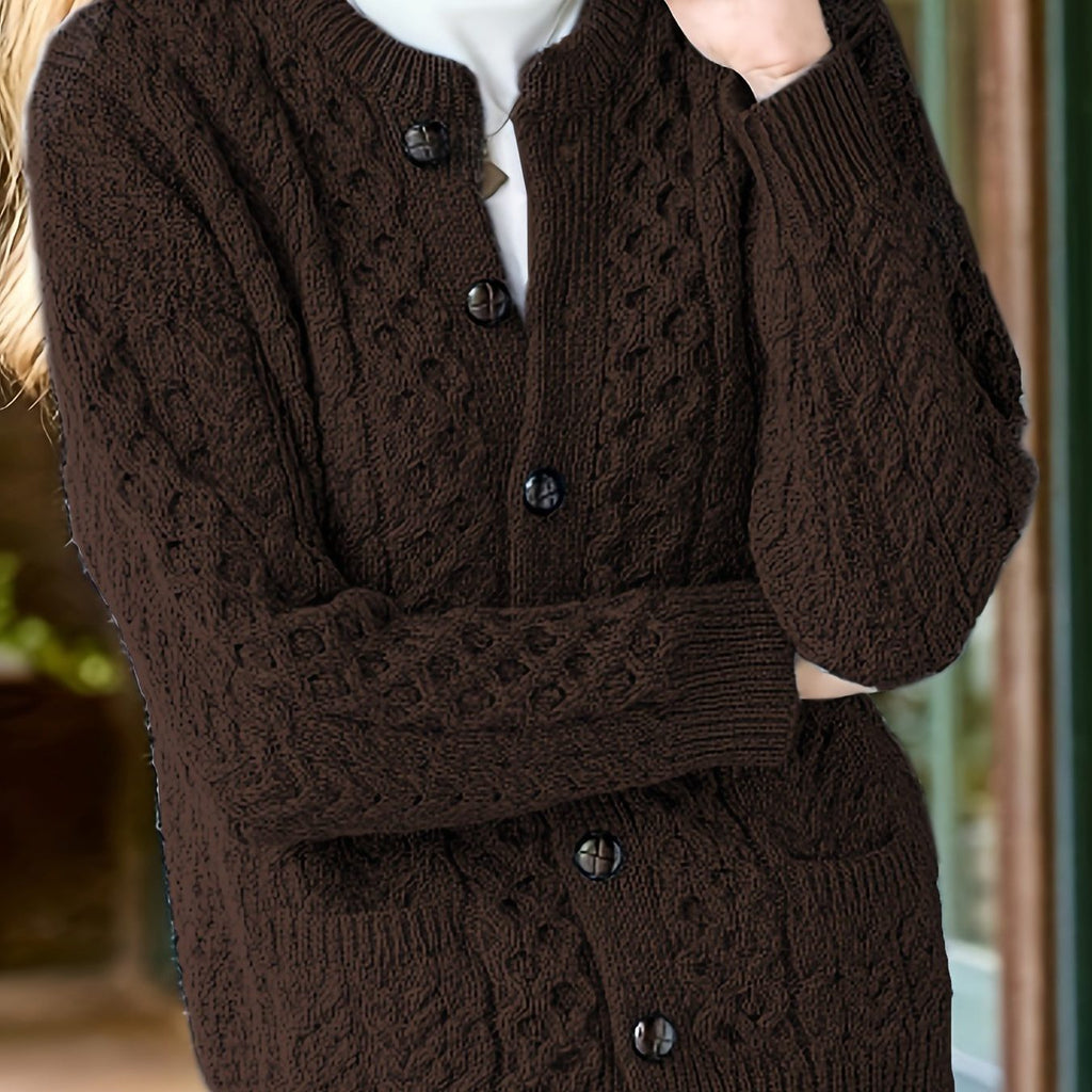Ysabeau | Textured Button-Front Cardigan for Women