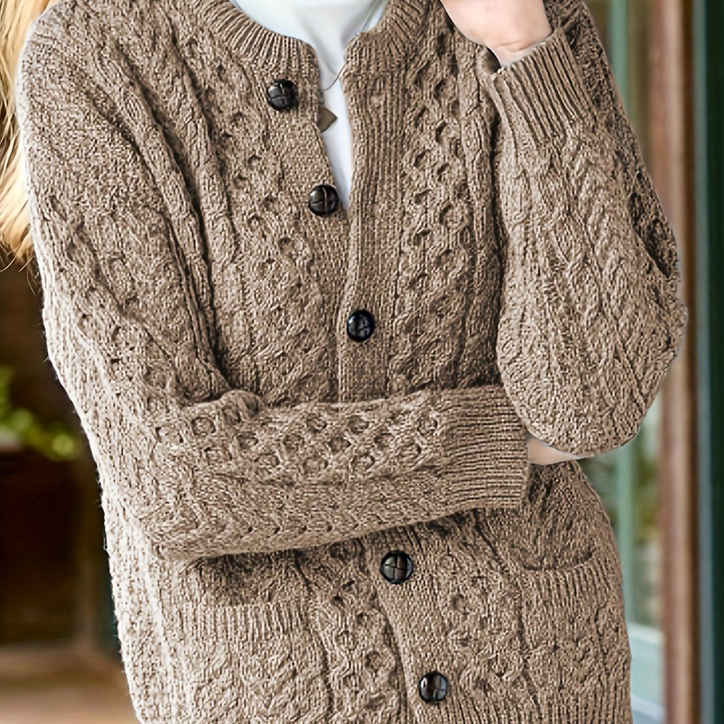 Ysabeau | Textured Button-Front Cardigan for Women